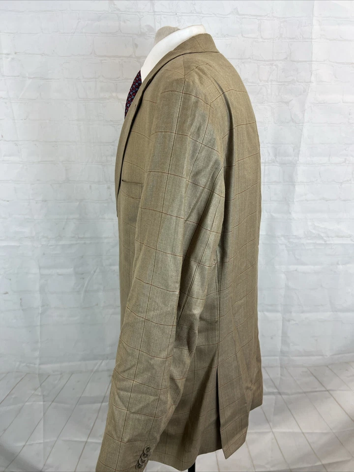 Blazer Michael Kors para hombre beige a cuadros mezcla de lana 46L $495 Foto 4 de 4