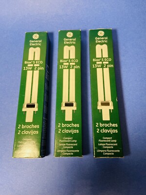 Lot of (3) General Electric F13BX/827/ECO Biax S Eco 13W 2 Pin Fluorescent GE