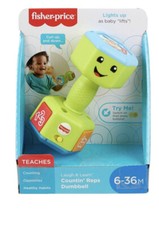 Fisher Price Dumbbell Countin Reps Rattler And Plays Music Laugh And Learn