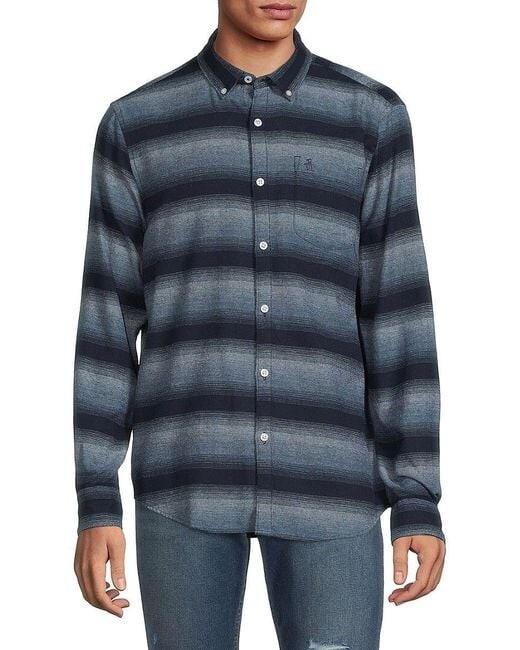 NWT Original Penguin Men's Blue Ombre Button Down Shirt Spring