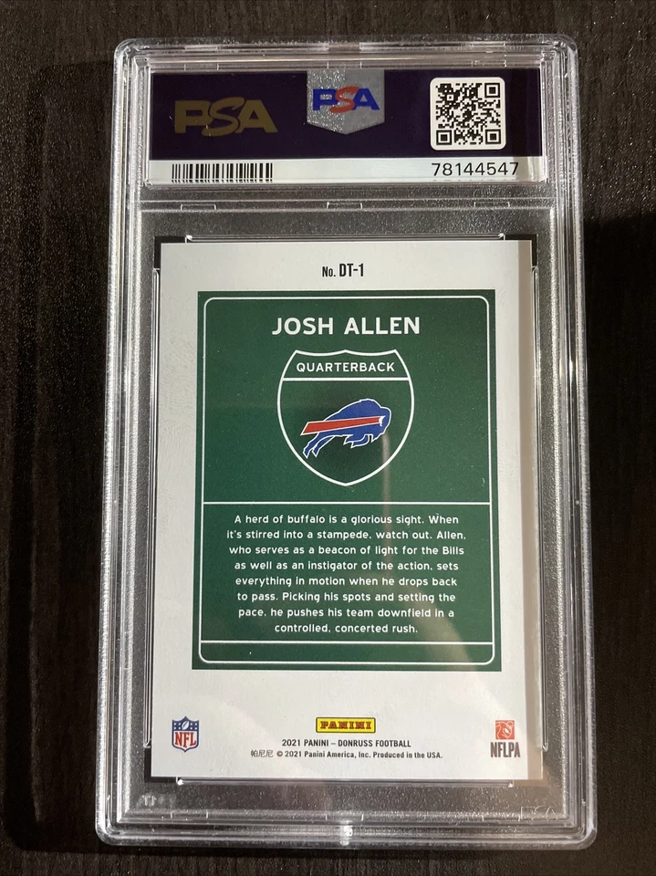 2021 Donruss Downtown! #DT-1 Josh Allen PSA 9 Buffalo Bills - Image 2 of 2