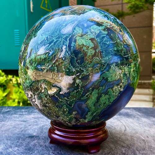 14.21LB Natural Water Grass Agate Crystal Ball Quartz Energy Ball - 第 3/14 張圖片