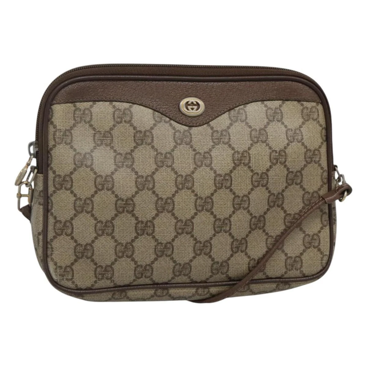 Sac à bandoulière GUCCI GG Supreme PVC beige 97 02 068 authentique BA942