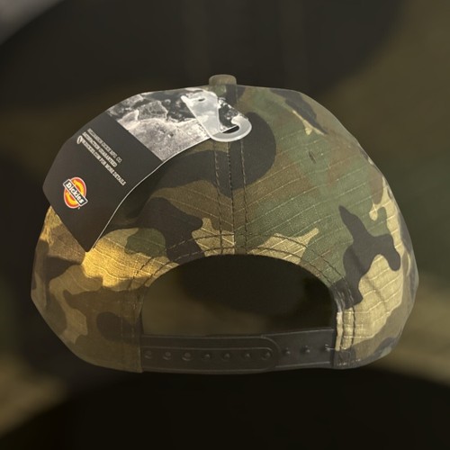 Dickies mens adjustable flat bill SnapBack premium woodland camo ripstop hat new - Picture 2 of 2