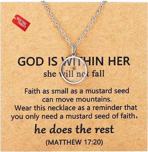 Faith God Pendant Necklace for Women Inspirational Dainty Gold Silver Plated Sta - Picture 9 of 13