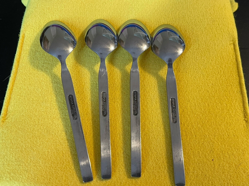 INTERPUR MEXICALI ROSE Stainless Set of 4 Teaspoons Japan Black Accent INR1 - Picture 6 of 6