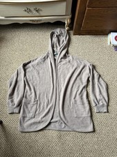 Women s Light Tan Beige Cardigan with Hood and Pockets Size Medium
