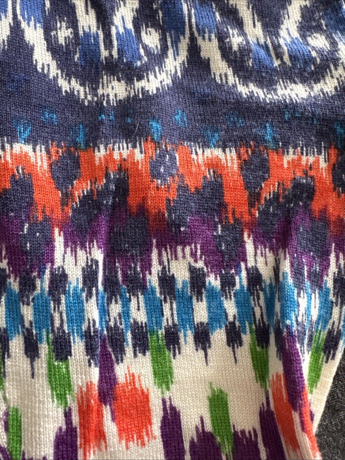 Tory Burch Merino Wool Blue Yellow Paisley Cardigan Women's XL Gold Buttons thumbnail 11