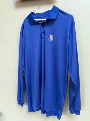 Antigua Mens Royal Blue Pocono Manor Embroidered Golf long Sleeve Shirt Size XL
