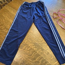 vintage adidas breakaway snap track pants in navy blue Y2K Streetwear