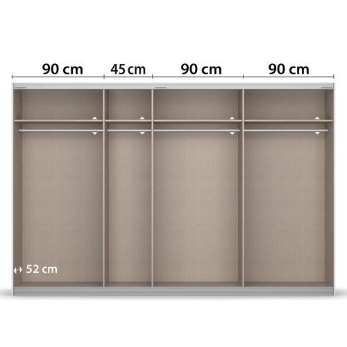 Schwebetürenschrank - seidengrau - 2 Spiegeltüren - 315x210 cm Kleiderschrank - Bild 5 von 10