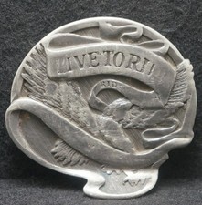 XB23119 VINTAGE 1970s  LIVE TO RIDE RIDE TO LIVE  MOTORCYCLES MENS BELT BUCKLE