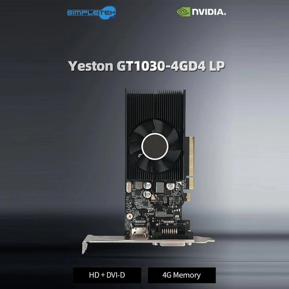 Nvidia Gt 1030 4GB GDDR4 Low Profile LP Video Card Graphics Editing Silent SFF - Image 3 of 4