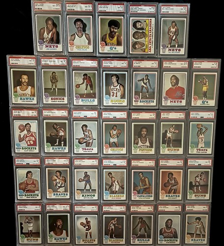 Lot Of 33 1973  Topps Basketball Cards All PSA 8 Near Mint-mt Vintage Chones Rc