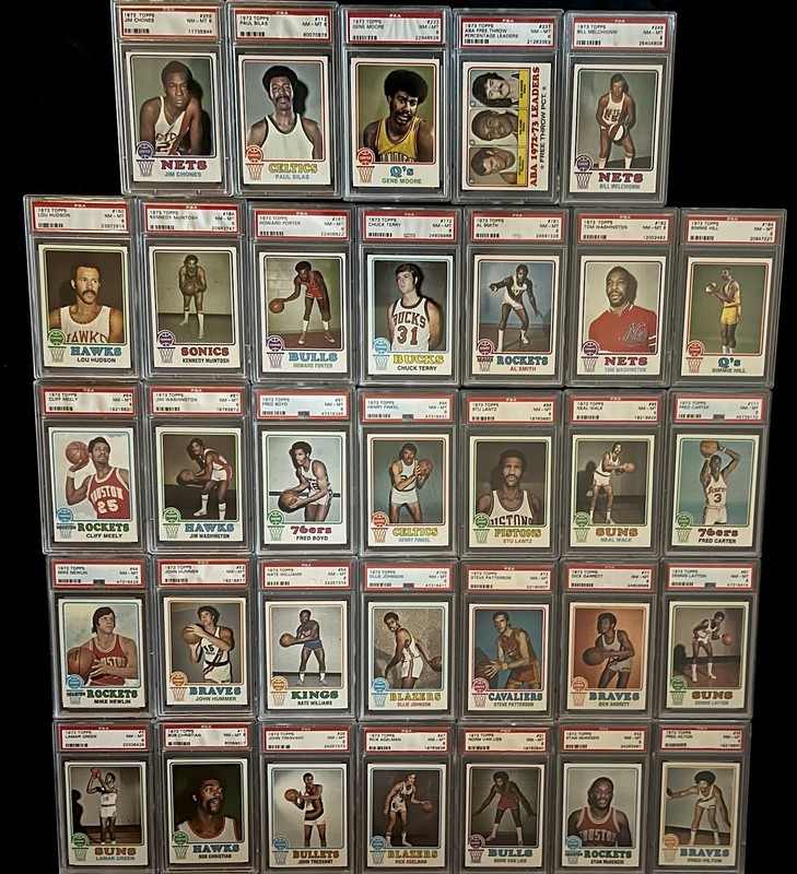 Lot Of 33 1973  Topps Basketball Cards All PSA 8 Graded Near Mint-mt Vintage