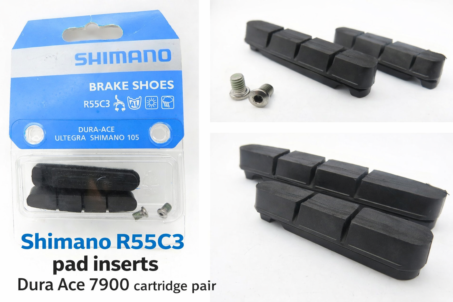 Shimano R55C3 pad inserts Dura Ace 7900 cartridge pair- h