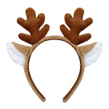 Fluffy Realistic Reindeer Antlers Headband - Ideal for Christmas and Halloween