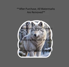 White Wolf Sticker Waterproof Decal Animal Outdoor Wildlife Nature Gift NEW