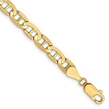 10k Yellow Gold 5.25mm Concave Anchor Chain Anklet 9"