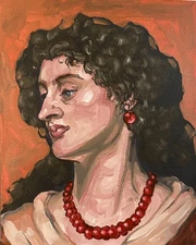 Vintage Painting Study painting canvas board original portraits acrylic painting