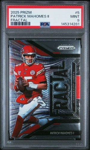 2025 PANINI PRIZM FRACTAL #5 PATRICK MAHOMES II PSA 9
