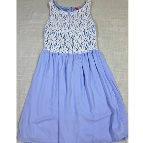 Eight Sixty Lace Bodice Chiffon Skirt Dress Periwinkle Blue CNL890422 Small