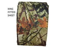 Mainstays King Fitted Bottom Sheet Camouflage Poly Microfiber EUC
