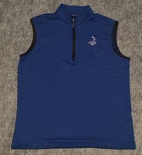 Mens Pinehurst by Adidas 1895 Blue 1/4 Zip Golf Stretch Performance Vest- Medium