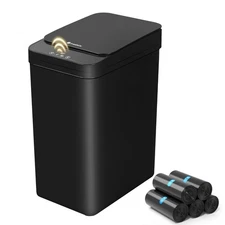 Bathroom Automatic Trash Can, 4 Gallon Touchless Motion Sensor Small Garbage ...
