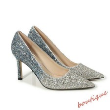 Fashion Women's Sequins Pointed Toe Pump High Heels Bridal Wedding Formal Shoes