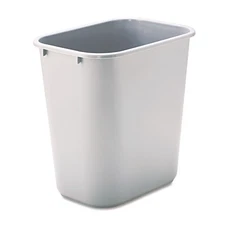 Rubbermaid Commercial Deskside Plastic Wastebasket Rectangular 7 gal Gray