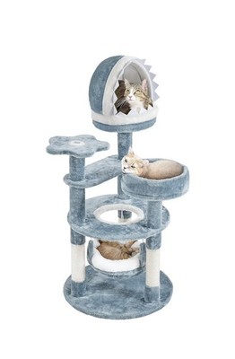 Cat Tree 45.5in Ocean-Themed Cat Tree Multi-Level Cat Tower Shark Head NEW!