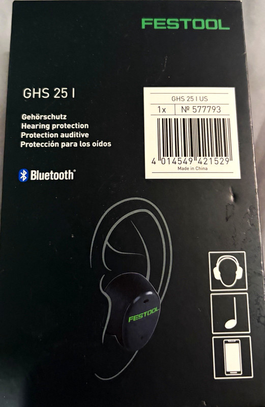 Festool GHS 25 I Bluetooth Earplugs w/ Charging Case - see description 