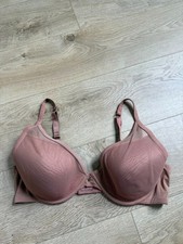 ThirdLove 24/7 Classic Contour Plunge Bra Mesh Underwire Lined Taupe size 38D