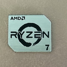 AMD Ryzen 7 Silver and Black CPU Badge -NEW-18mm x 22mm