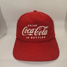 COCA COLA Hat Cap Snap Back Men's Red American Needle Printed Corduroy Coke