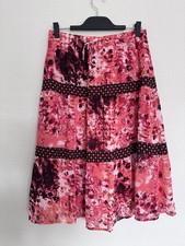 Sag Harbor Womens 12 MultiColor Floral Skirt Elastic Waist Pull On Tiered