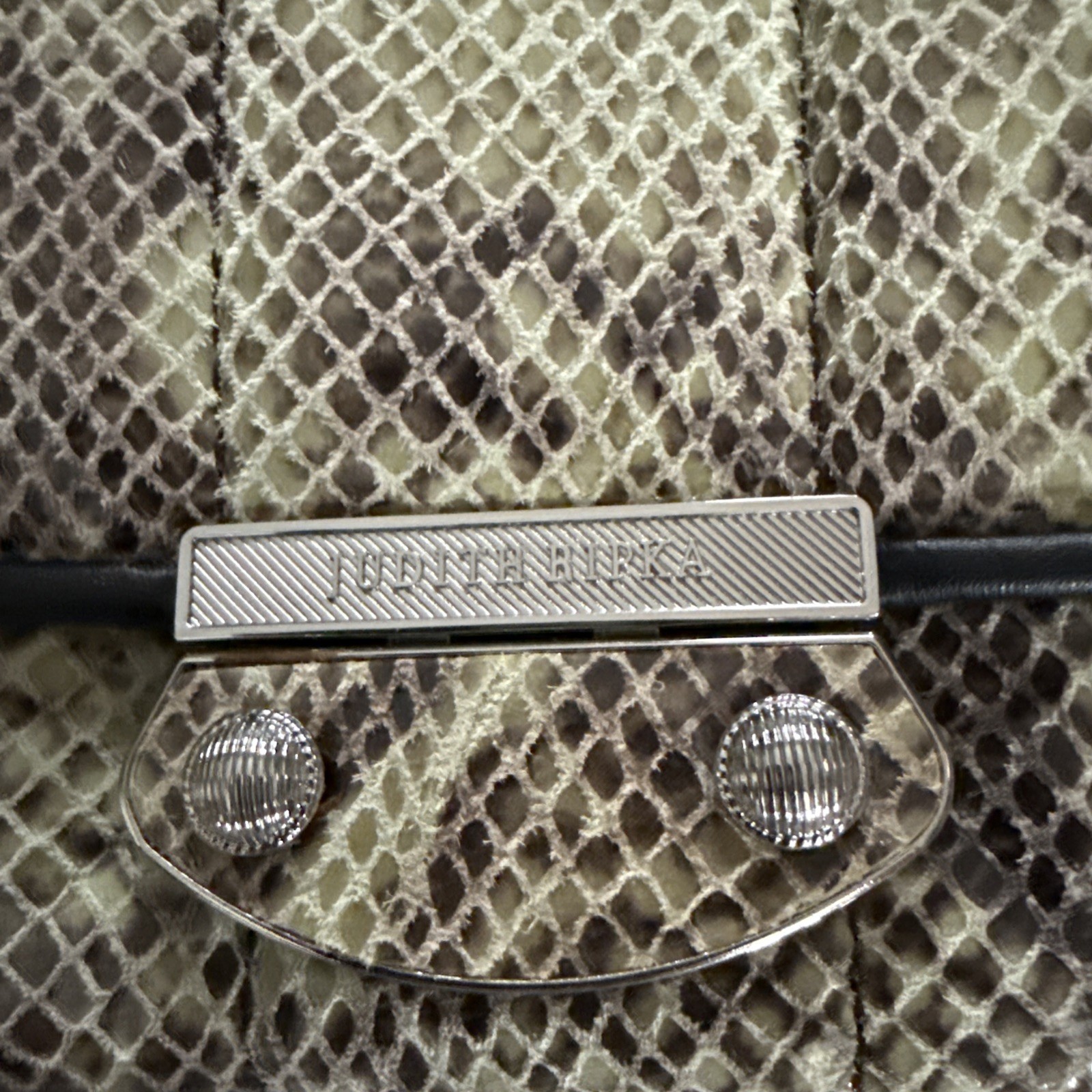 JUDITH RIPKA Python Snakeskin Print Leather Quilt… - image 3