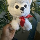 New ListingWalmart Gray White Siberian Husky Dog Plush & Red Bow 20022 Stuffed Animal Toy