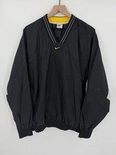 Vintage 90s Nike Windbreaker Track Jacket Mens XL Black Center Swoosh Logo Y2K
