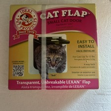 Ideal Pet Products Cat Flap Small Door 6 1/4" x 6 1/4" White New in Open Box