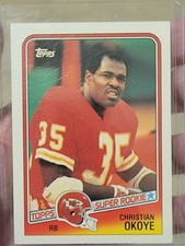 1988 Topps Christian Okoye Rookie Card RC! Chiefs!. rookie card picture