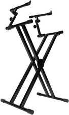 On-Stage KS7292 Double-X Ergo Lok Keyboard Stand with 2nd Tier,Black