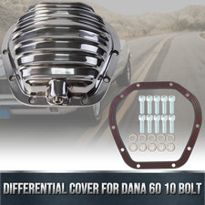 For Ford F-250 350 450 Front Finned Differential Cover 10 Bolt Dana 60 Polished For Ford F-250 350 450 Front Finned Differential Cover 10 Bolt Dana 60 Polished