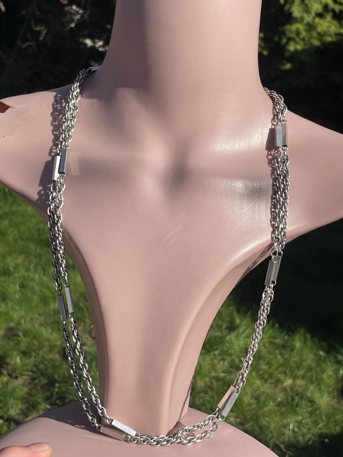 Solid Silver Exceptional Large Vintage Necklace C… - image 2