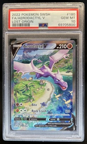 2022 Pokemon SWSH Lost Origin Aerodactyl V #180/196 PSA 10 GEM MINT
