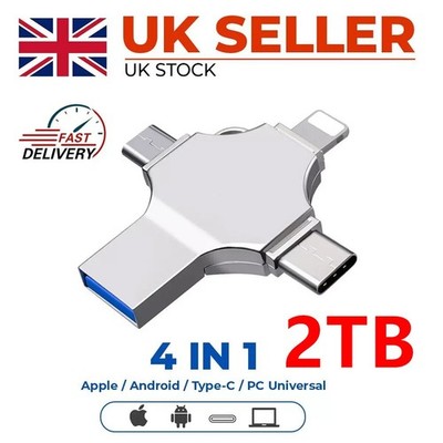 4in1 2TB Flash Drive Foto Speicher Stick OTG für iPhone Samsung Android PC NEU.
