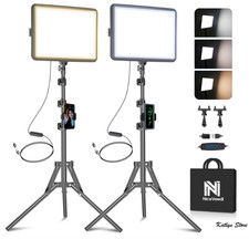 NiceVeedi 2-Pack LED Video Light Kit 2800  6500K w/ Tripods 73"