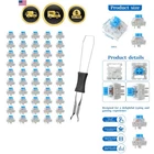 45 PCS Mechanical Keyboard Switches 3 Pin Blue Clicky Switches Dustproof Keyb...