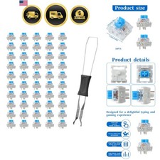 45 PCS Mechanical Keyboard Switches 3 Pin Blue Clicky Switches Dustproof Keyb...
